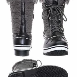 Bamboo Value6 Faux Fur Duck Boots - Quilted & Tweed Snow Rain Shoe