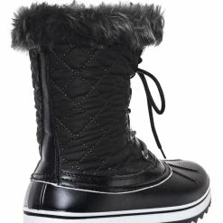 Bamboo Value6 Faux Fur Duck Boots - Quilted & Tweed Snow Rain Shoe