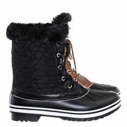 Bamboo Value6 Faux Fur Duck Boots - Quilted & Tweed Snow Rain Shoe