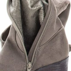 Bamboo Victoria01 Foldable Over Knee Dress Boots W Faux Fur Lining & Stack Block Heel