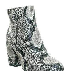 Bamboo New Vitality04 Ankle High Dress Booties - Women Chunky Heel W Side Zipper Ankle Boot