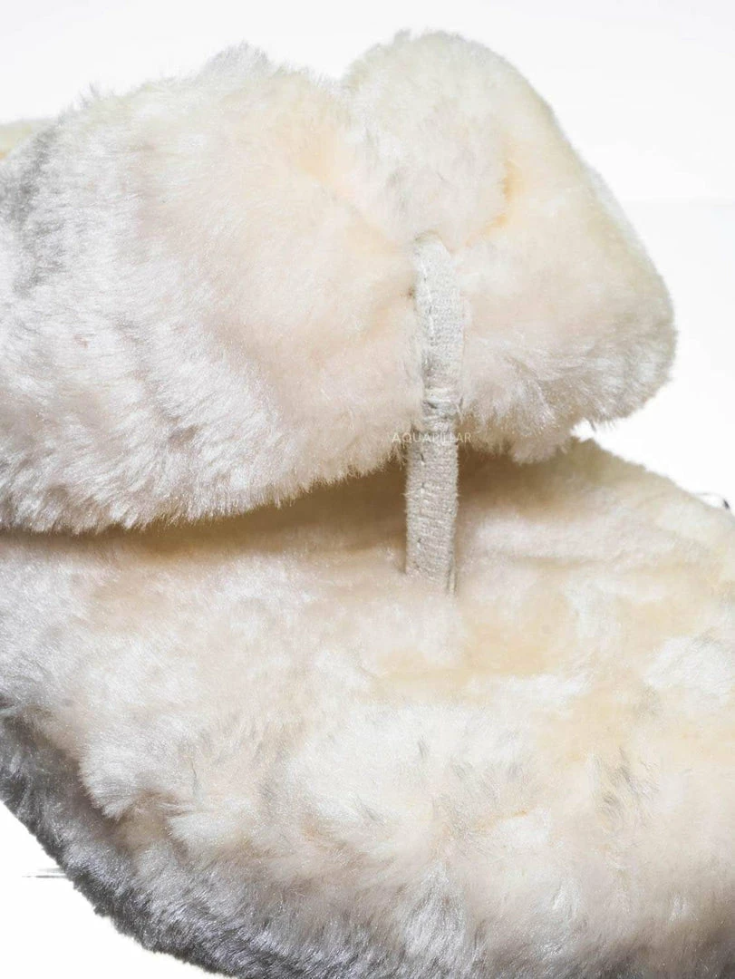 Bamboo New Warmness05 Fluffy Faux Rabbit Fur Sandal - Flatform Thong Flip Flop Slipper