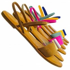 Bamboo New Waterfront24 Summer Multi Strap Slingback Sandals - Womens Open Toe Elastic Shoe