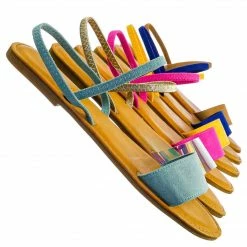 Bamboo New Waterfront24 Summer Multi Strap Slingback Sandals - Womens Open Toe Elastic Shoe