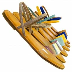 Bamboo New Waterfront24 Summer Multi Strap Slingback Sandals - Womens Open Toe Elastic Shoe