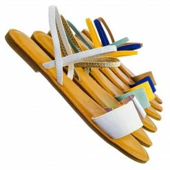 Bamboo New Waterfront24 Summer Multi Strap Slingback Sandals - Womens Open Toe Elastic Shoe