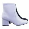 Bamboo Wishlist01 Plain Block Heel Ankle Bootie Pump W Side Zipper Closure