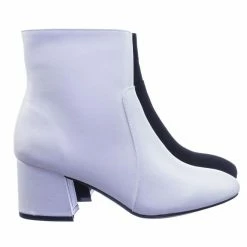 Bamboo Wishlist01 Plain Block Heel Ankle Bootie Pump W Side Zipper Closure