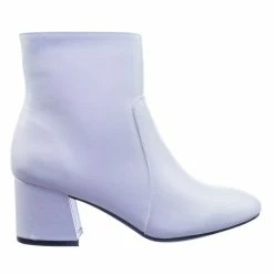 Bamboo Wishlist01 Plain Block Heel Ankle Bootie Pump W Side Zipper Closure