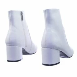 Bamboo Wishlist01 Plain Block Heel Ankle Bootie Pump W Side Zipper Closure