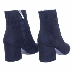 Bamboo Wishlist01 Plain Block Heel Ankle Bootie Pump W Side Zipper Closure
