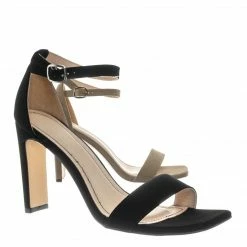 Bamboo New Witcher03 Barely There Thin Block Heel Sandal - Womens Open Toe Dress Shoe