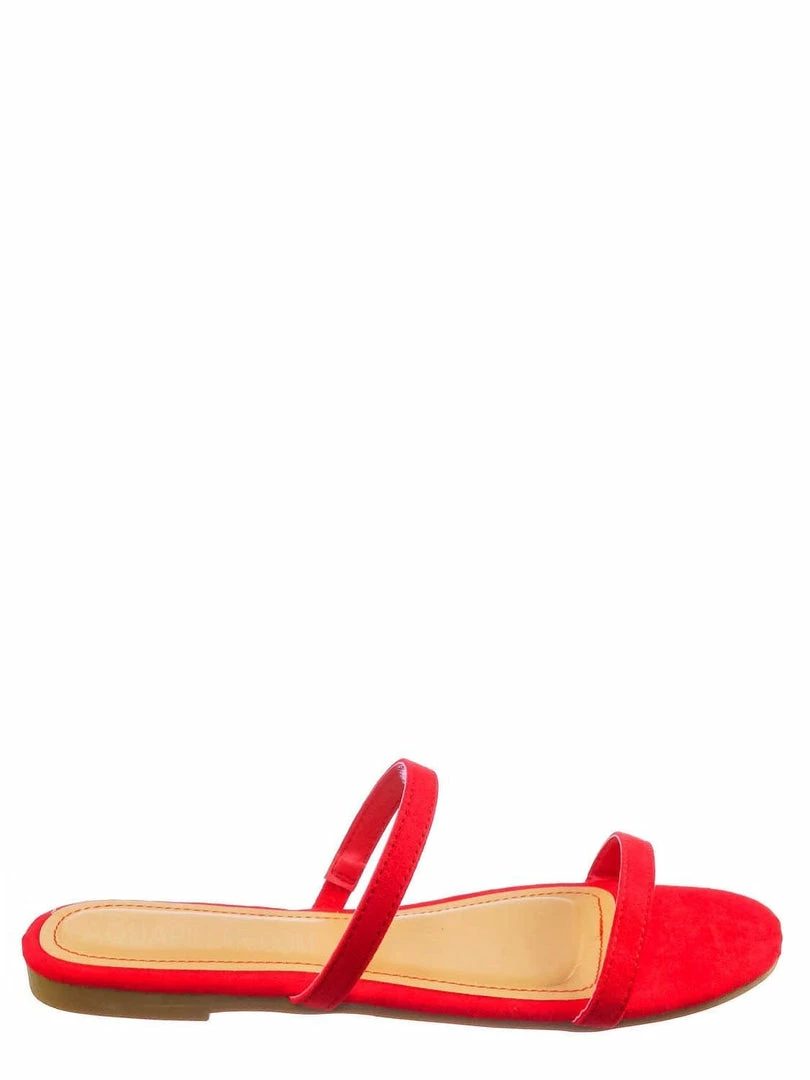 Bamboo New Zest50 Summer Double Strap Slides - Womens Casual Open Toe Slip On Shoes