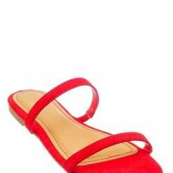 Bamboo New Zest50 Summer Double Strap Slides - Womens Casual Open Toe Slip On Shoes