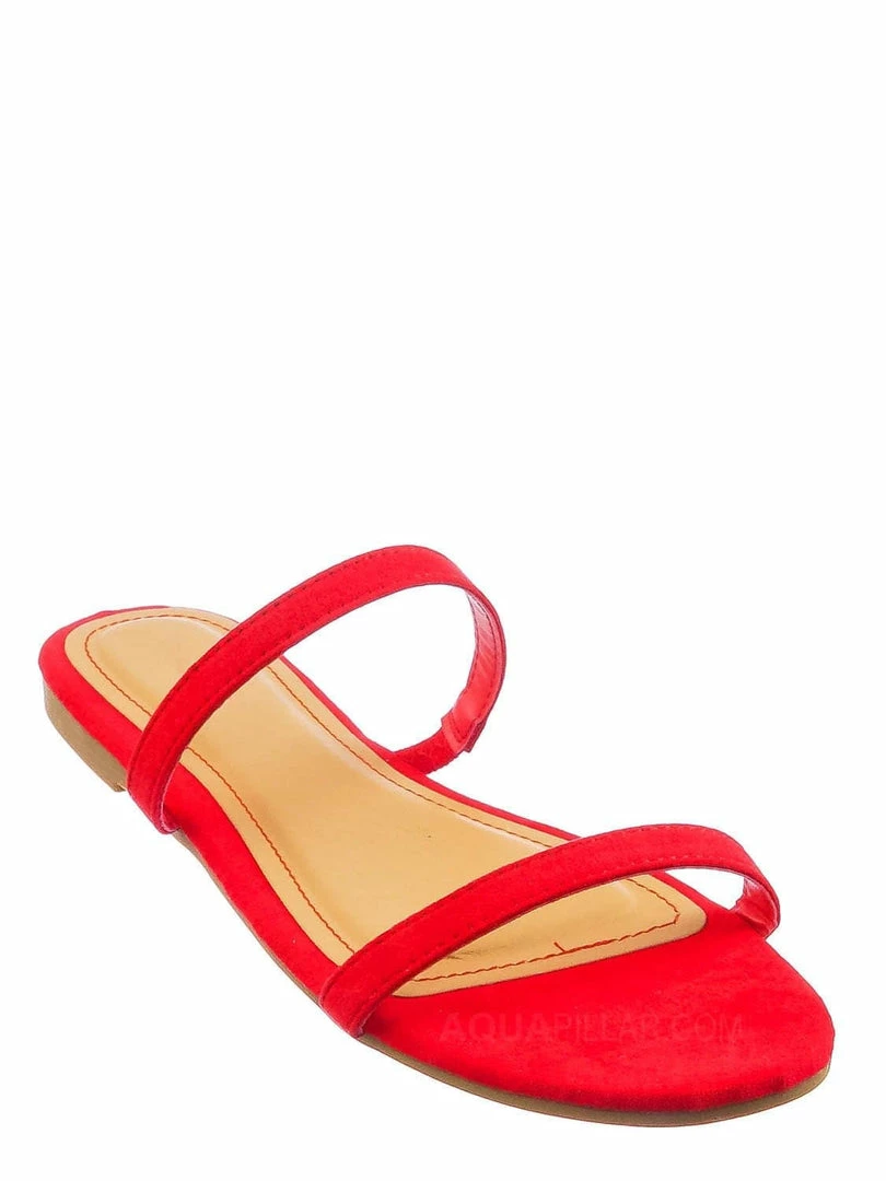 Bamboo New Zest50 Summer Double Strap Slides - Womens Casual Open Toe Slip On Shoes