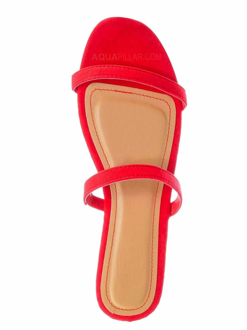 Bamboo New Zest50 Summer Double Strap Slides - Womens Casual Open Toe Slip On Shoes