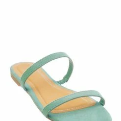 Bamboo New Zest50 Summer Double Strap Slides - Womens Casual Open Toe Slip On Shoes