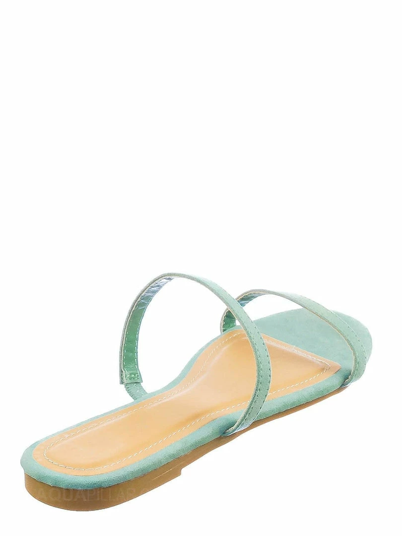 Bamboo New Zest50 Summer Double Strap Slides - Womens Casual Open Toe Slip On Shoes