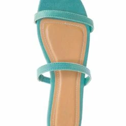 Bamboo New Zest50 Summer Double Strap Slides - Womens Casual Open Toe Slip On Shoes