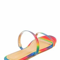 Bamboo New Zest50 Summer Double Strap Slides - Womens Casual Open Toe Slip On Shoes