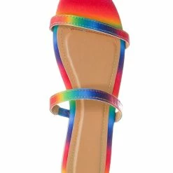 Bamboo New Zest50 Summer Double Strap Slides - Womens Casual Open Toe Slip On Shoes