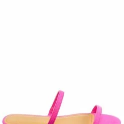 Bamboo New Zest50 Summer Double Strap Slides - Womens Casual Open Toe Slip On Shoes