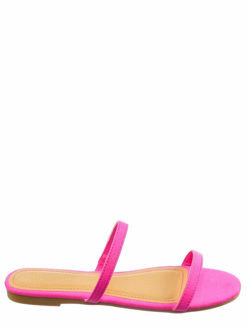 Bamboo New Zest50 Summer Double Strap Slides - Womens Casual Open Toe Slip On Shoes