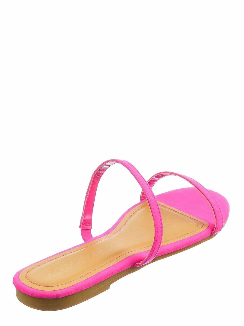 Bamboo New Zest50 Summer Double Strap Slides - Womens Casual Open Toe Slip On Shoes