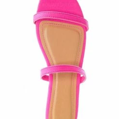 Bamboo New Zest50 Summer Double Strap Slides - Womens Casual Open Toe Slip On Shoes