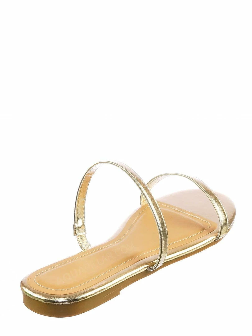Bamboo New Zest50 Summer Double Strap Slides - Womens Casual Open Toe Slip On Shoes