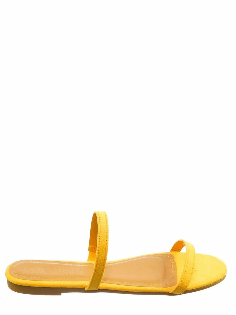 Bamboo New Zest50 Summer Double Strap Slides - Womens Casual Open Toe Slip On Shoes