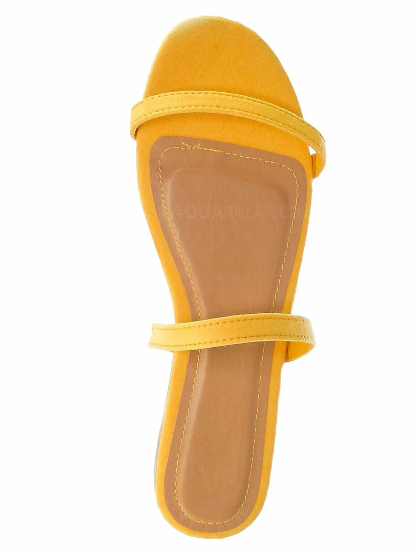 Bamboo New Zest50 Summer Double Strap Slides - Womens Casual Open Toe Slip On Shoes