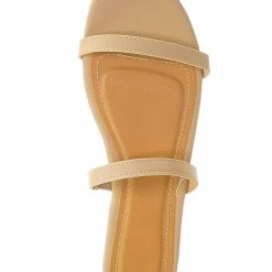 Bamboo New Zest50 Summer Double Strap Slides - Womens Casual Open Toe Slip On Shoes