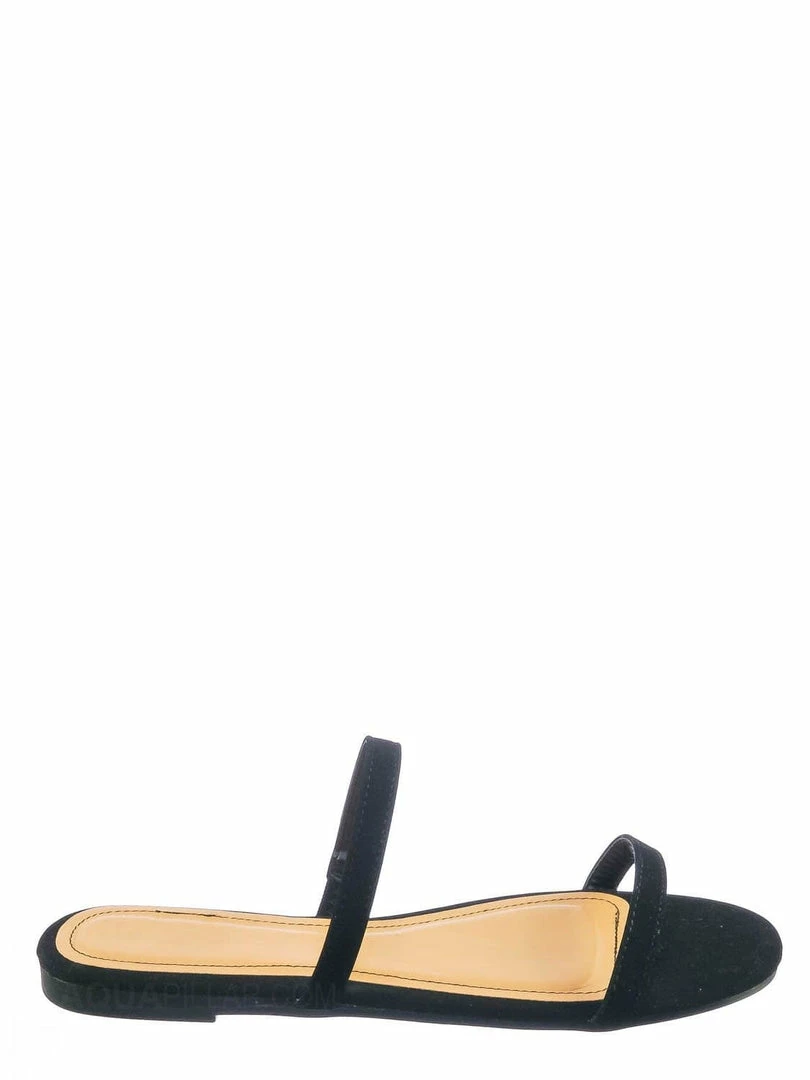 Bamboo New Zest50 Summer Double Strap Slides - Womens Casual Open Toe Slip On Shoes