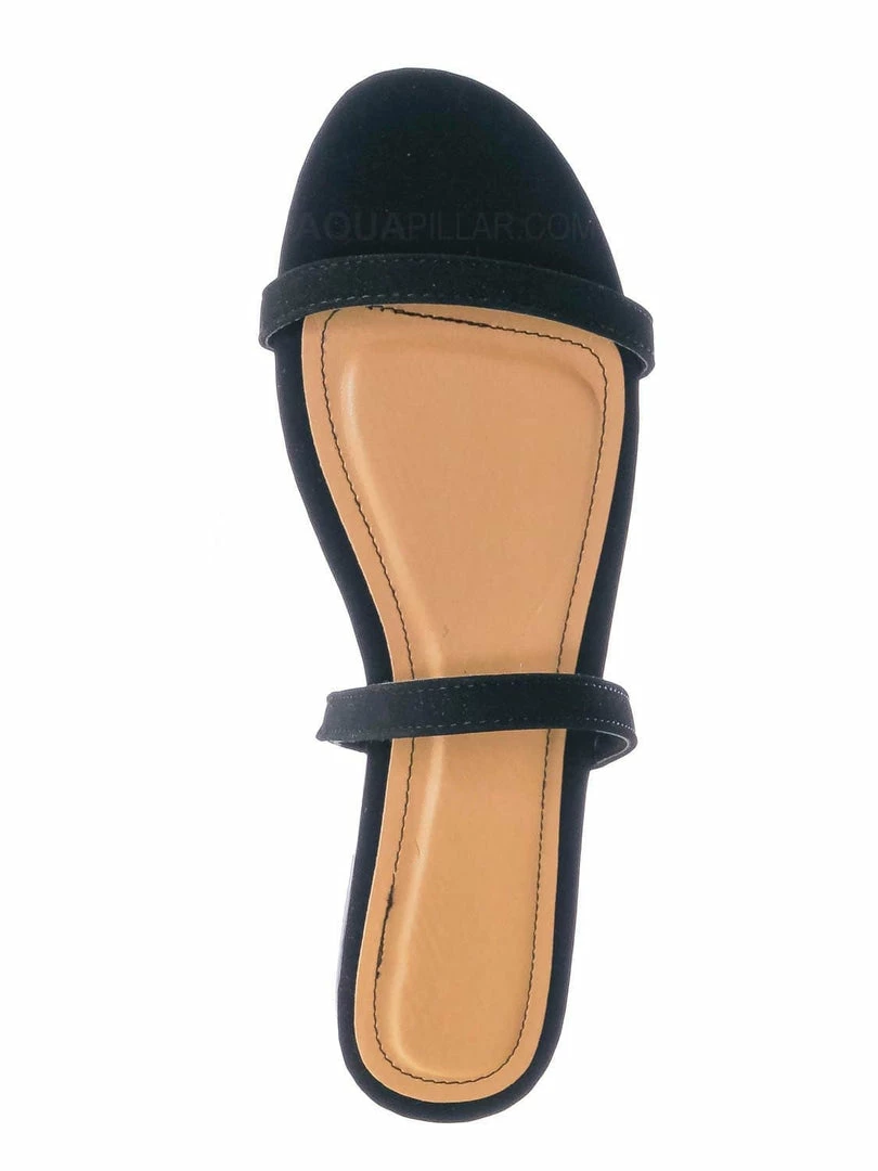 Bamboo New Zest50 Summer Double Strap Slides - Womens Casual Open Toe Slip On Shoes