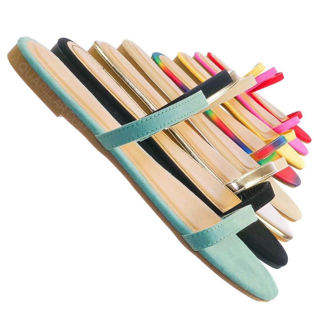 Bamboo New Zest50 Summer Double Strap Slides - Womens Casual Open Toe Slip On Shoes