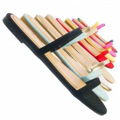 Bamboo New Zest50 Summer Double Strap Slides - Womens Casual Open Toe Slip On Shoes