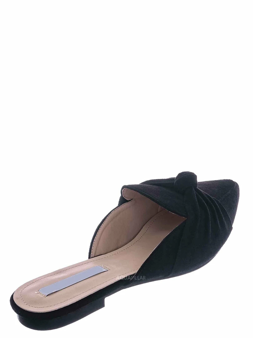 Forever Link Mules11 Knotted Pointed Toe Slides - Women's Slide In Close Toe Slipper New