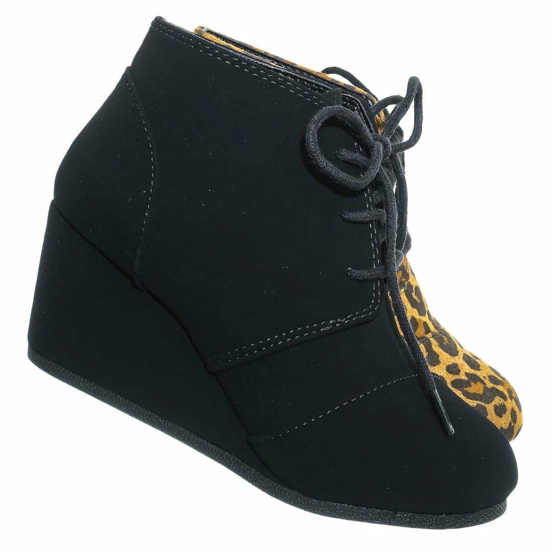 Soda RexIIS Girls Lace Up Wedge Bootie - Kids Shoes