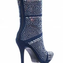 Forever Link Event98 Rhinestone Studded Stiletto Bootie- Womens Crystal Ankle Height Boot