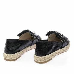Bella Luna Leona Espadrille Metallic Slip On Flats Moccasin Loafer W Fringe & Metal Chain