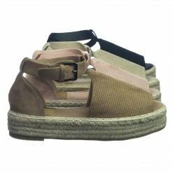 Bella Luna New Moira40 Espadrille Jute Rope Wrap Platform Flatform Perforated Sandal