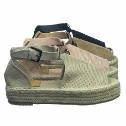 Bella Luna New Moira40 Espadrille Jute Rope Wrap Platform Flatform Perforated Sandal