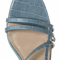 Wild Diva Kaiya1 Barely There Flat Block Heel Sandal - Open Squared Toe Animal Croc Print New