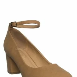 CityClassified New Ryan Block Heel Ankle Strap Pump - Women Comfort Foam Padded Shoes