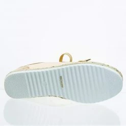 Blossom New ACancun1 Espadrille Lace Up Sneaker W Metallic & White Lug Outsole.