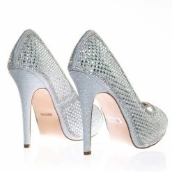 New Darling31 By Blossom Rhinestone Crystal Pearl Embelish Peep Toe High Heel Bridal Party Pump
