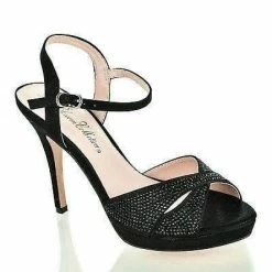 New Ella5 By Blossom, Cut Out Peep Toe Rhinestone Sling Back Low Platform Stiletto Heels