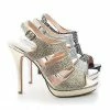 New Kimi25 By Blossom, Sling Back Dazzling Glitter Cluster Cut Out Strappy Stiletto Heels