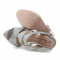 New Kimi25 By Blossom, Sling Back Dazzling Glitter Cluster Cut Out Strappy Stiletto Heels